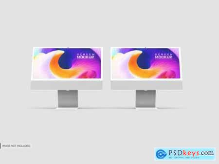 Isolated desktop screens mockup