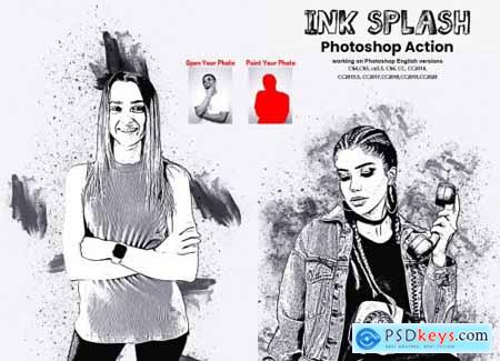 Ink Splash Photoshop Action 5783283