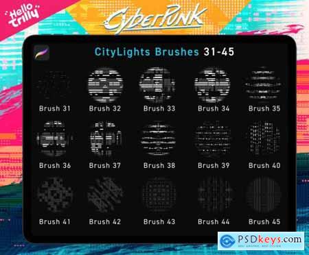 30 more CyberPunk Procreate Brushes 6166895