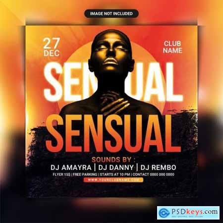 Sensual dj club party flyer