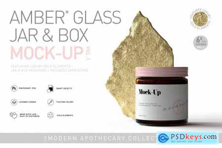 Amber Glass Jar & Box Mock-Up Vol.1 5233656