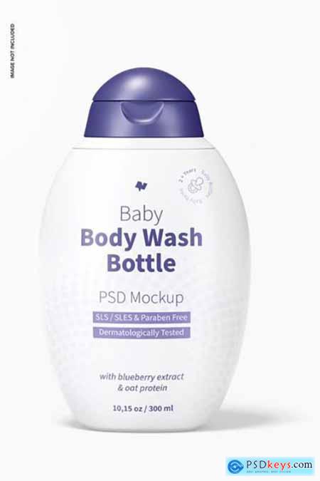 Baby body wash bottles mockup