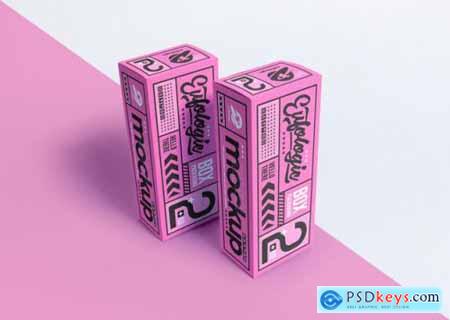 Realistic packaging pink box mockup