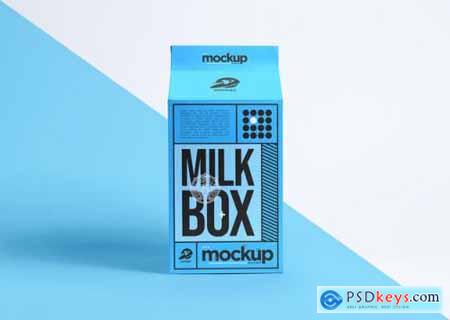 Realistic packaging milk box mockup