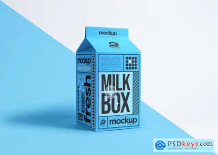 Realistic packaging milk box mockup