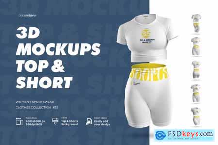 3D Mockup Top & Shorts Sportswears 6260685