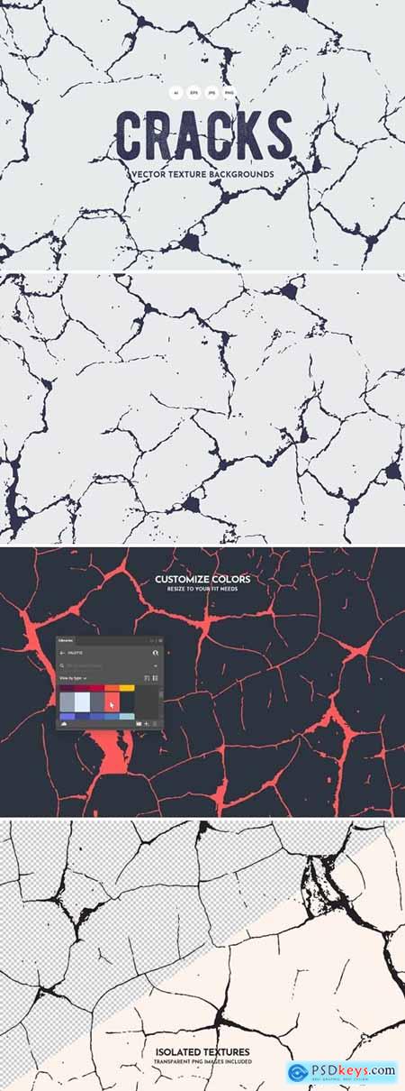 Ground Cracks Vector Texture Backgrounds