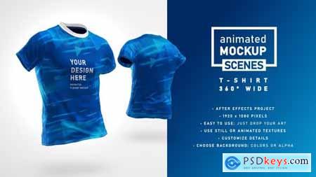 T-shirt 360 Wide Mockup Template - Animated Mockup SCENES 33033077