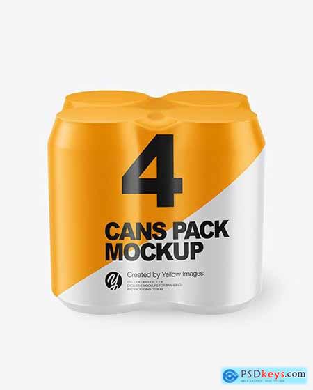 4 Cans in Shrink Wrap Mockup 85256