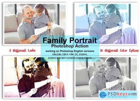 Family Portrait Photoshop Action 5482806