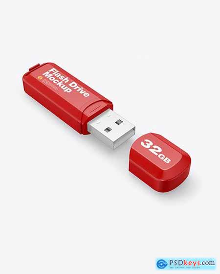Plastic USB Flash Drive Mockup 86446