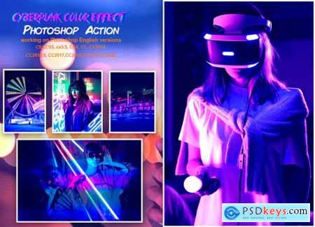 Cyberpunk Color Effect PS Action 5542764