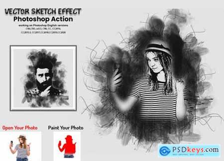 Vector Sketch Effect PS Action 5661409