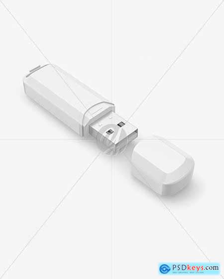 Plastic USB Flash Drive Mockup 86446