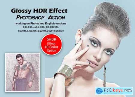 Glossy HDR Effect Photoshop Action 5556535