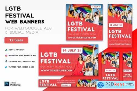 LGTB Gay Festival Web banners, Google Ads & Post