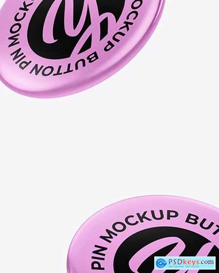Metallic Button Pins Mockup 85554