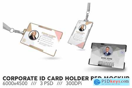 Corporate ID Card Holder PSD Mockup