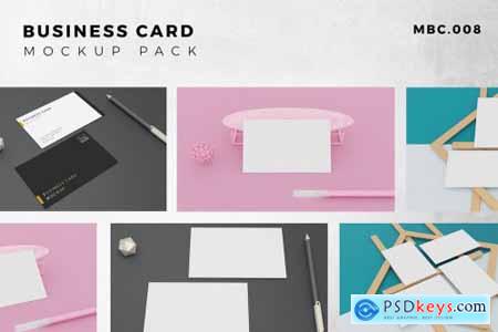 11 Perspective Business Card Mockup Pack 08