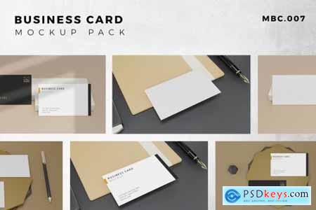 10 Perspective Business Card Mockup Pack 07