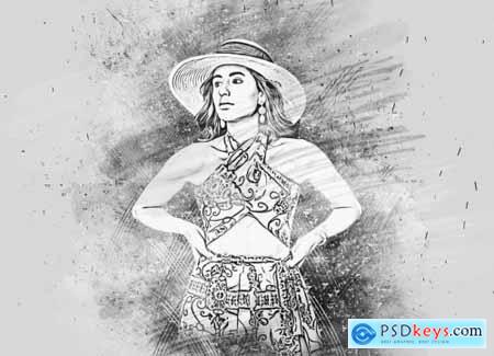 Portrait Sketch Photoshop Action 6176158