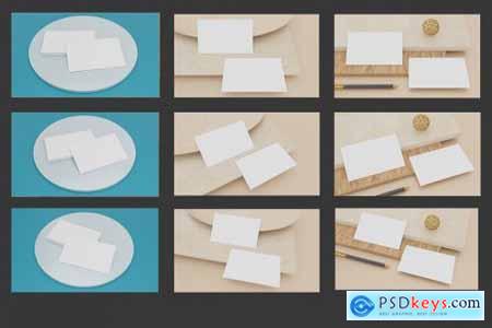 9 Perspective Business Card Mockup Pack 09