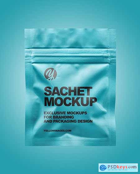 Metallic Sachet with Zip Lock Mockup 86545