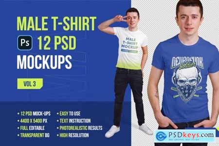 Male T-Shirt PSD Mockups Vol3 5751739