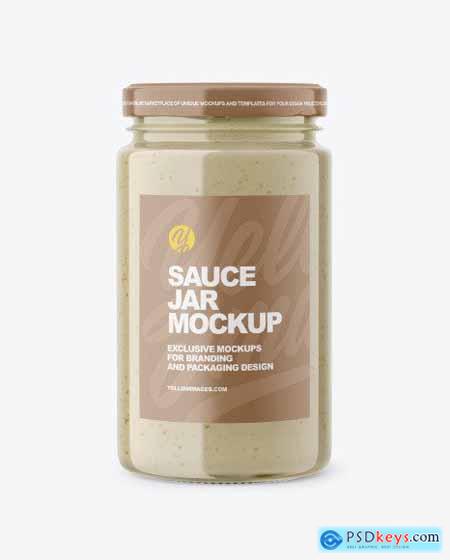 Glass Jar with Sauce Mockup 86382
