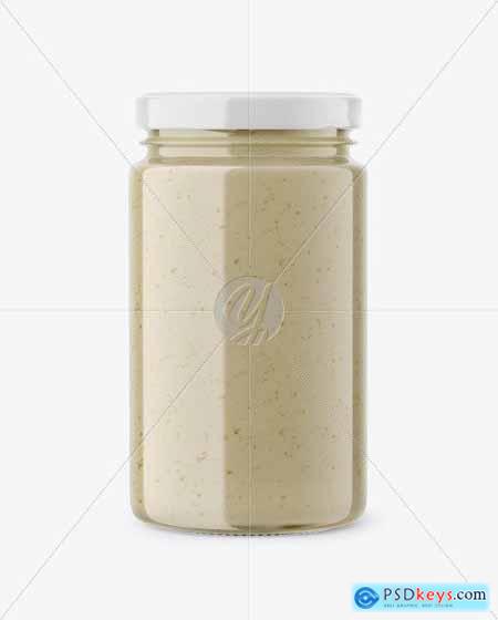 Glass Jar with Sauce Mockup 86382