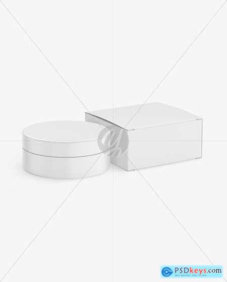 Box with Cosmetic Jar Mockup 86349