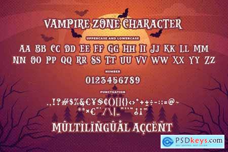 Vampire Zone a Horror Spooky Scary Halloween Font