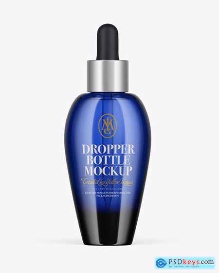 Dark Blue Glass Dropper Bottle Mockup 86310