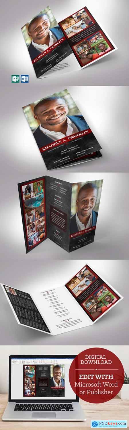 Red Rock Trifold Funeral Program 5989560