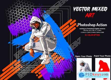 Vector Mixed Art Photoshop Action 6169990