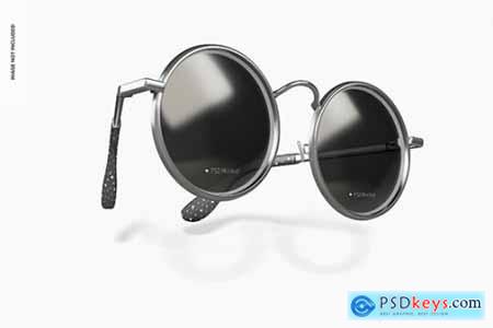 Round sunglasses mockup