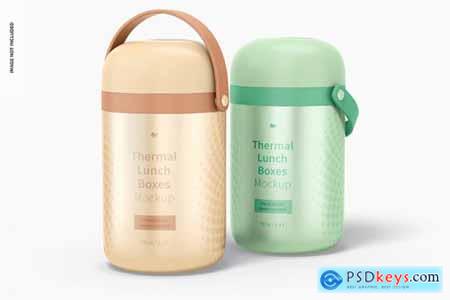 Thermal lunch boxes mockup