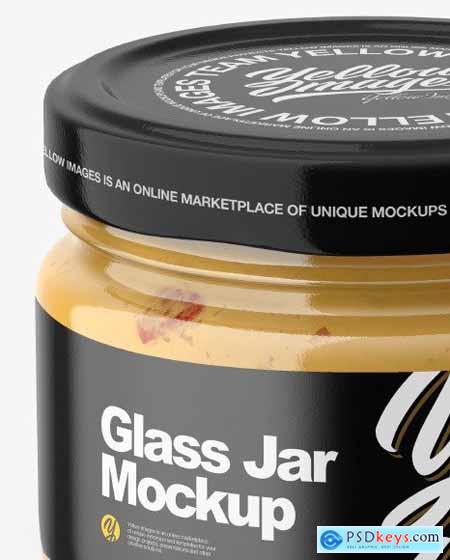 Glass Jar with Sauce Mockup 86285