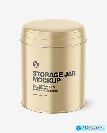 Metallic Storage Jar Mockup 86323