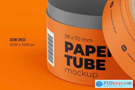 Opened Paper Tube Mockup 99x70mm 5858043