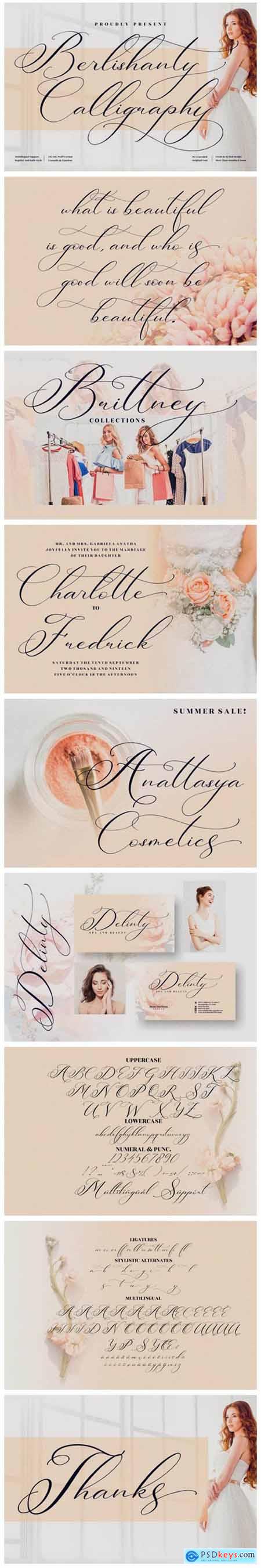 Berlishanty Calligraphy Font