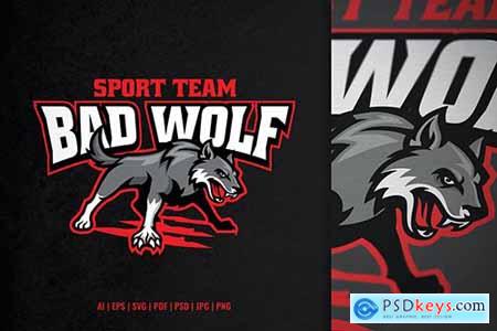 Grey Bad Wolf Sport and Esport Logo KNN2QN2