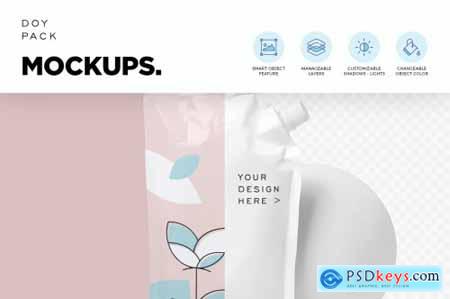 Doy Pack with Side Spout Mockups