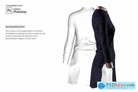 3D Women Dress Shirt LS Mockup 6002121