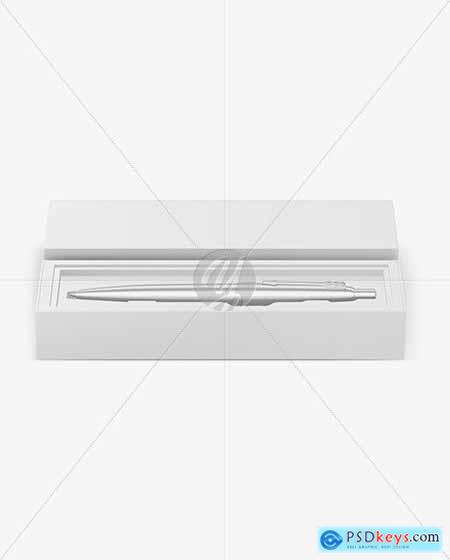 Metallic Pen in Box Mockup 86498