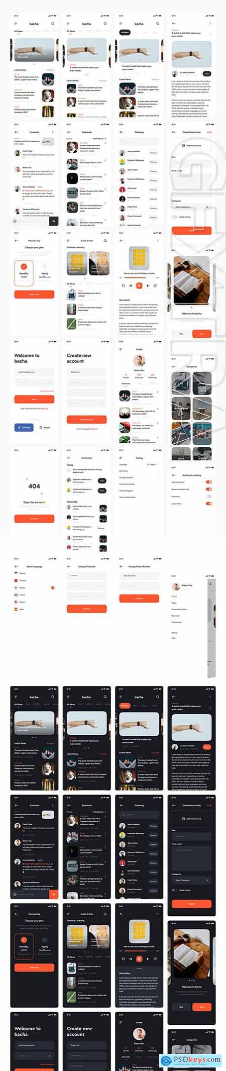 Bacha - News App UI Kit