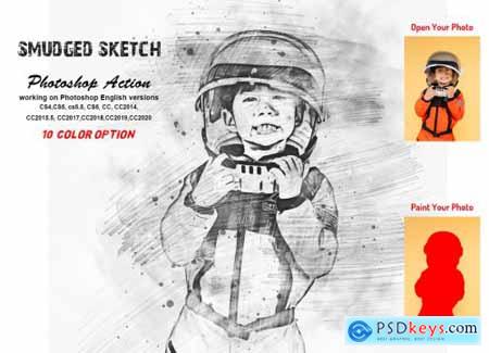 Smudged Sketch Photoshop Action 6322983