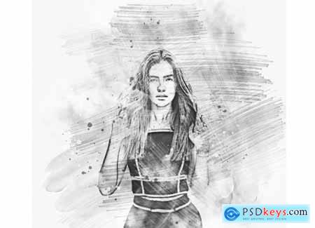 Smudged Sketch Photoshop Action 6322983