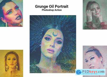 Grunge Oil Portrait Ps Action 5128352
