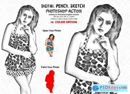 Digital Pencil Sketch PS Action 6284365